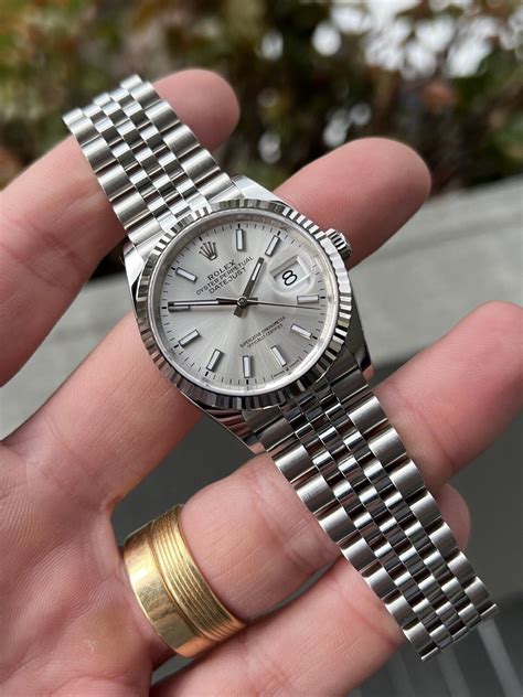 rolex silver datejust mens|rolex datejust silver dial 36mm.